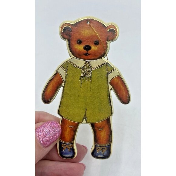 Vintage Christmas Ornament Lot 5 Victorian Teddy Bear Nativity Kitty Polar Bear - Picture 9 of 11